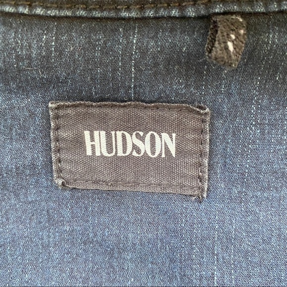 Hudson Youth Large Denim Moto Jacket Blue - Picture 5 of 7